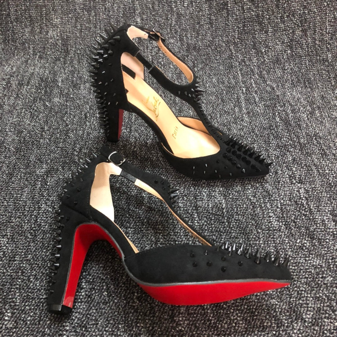 Loubouti* new 1: 1 VIP rivet red sole high heels