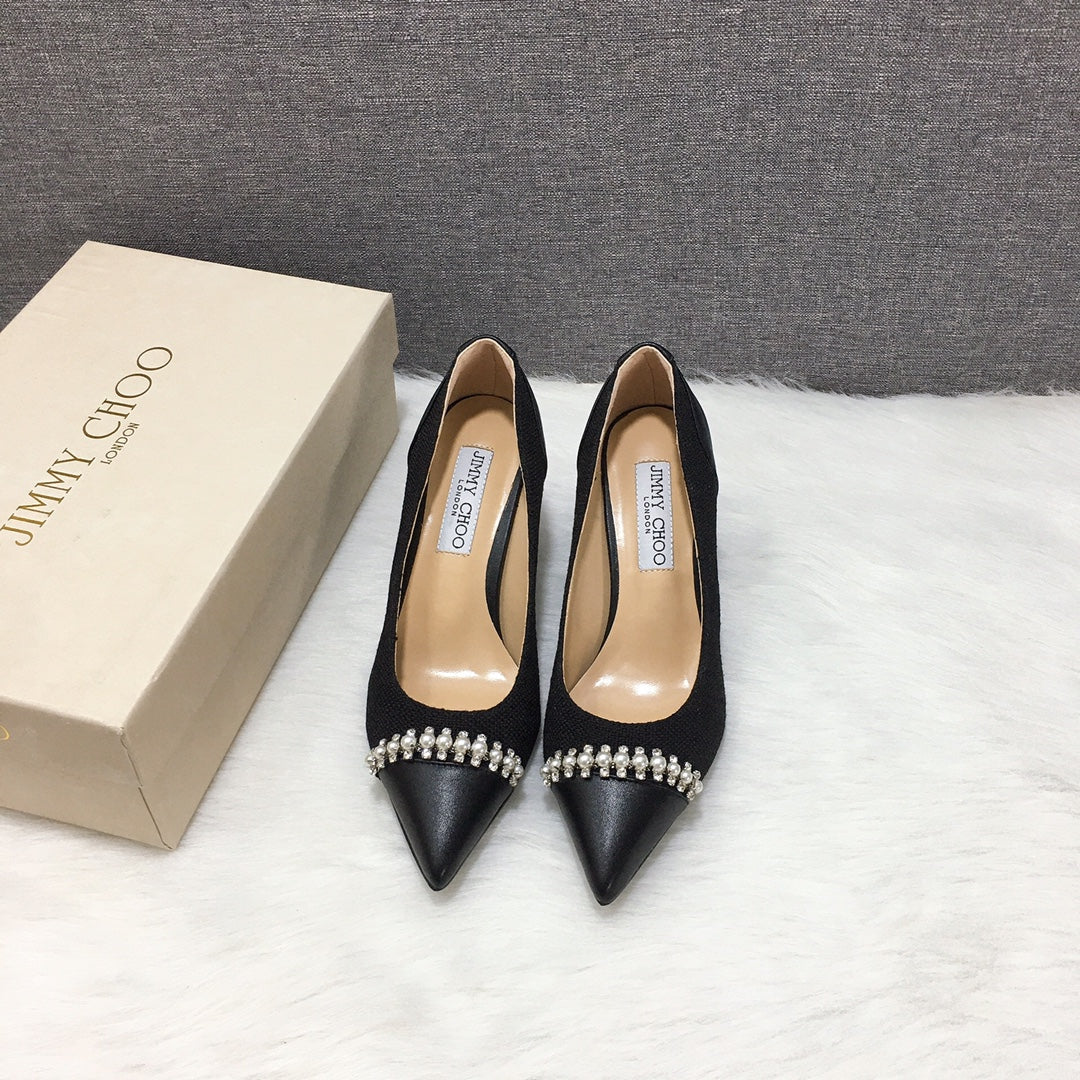 Jimmy Cho* new toe box with unique pearl + diamond, multiple colors to choose from