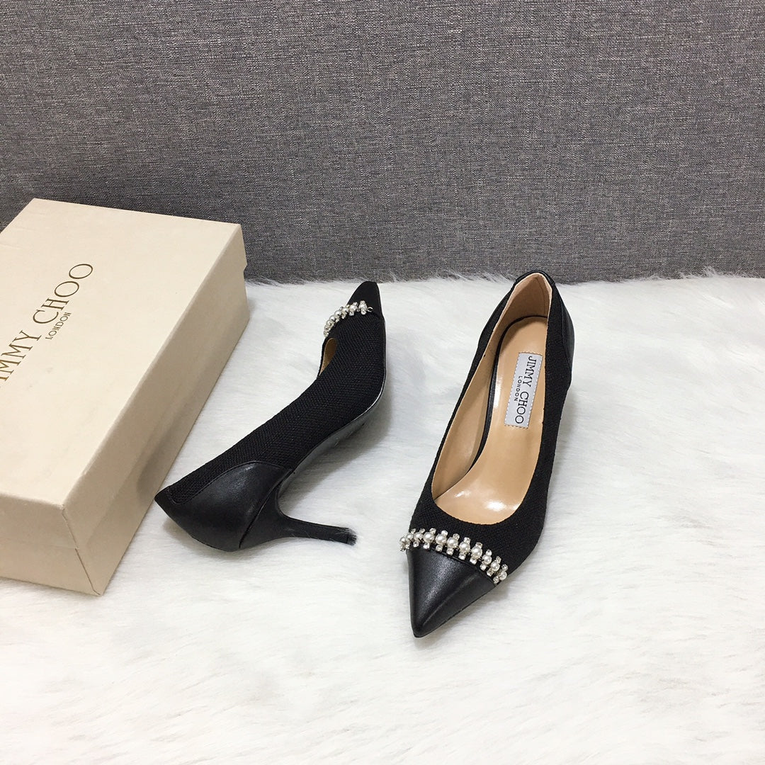 Jimmy Cho* new toe box with unique pearl + diamond, multiple colors to choose from