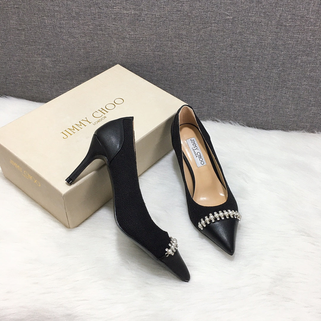 Jimmy Cho* new toe box with unique pearl + diamond, multiple colors to choose from