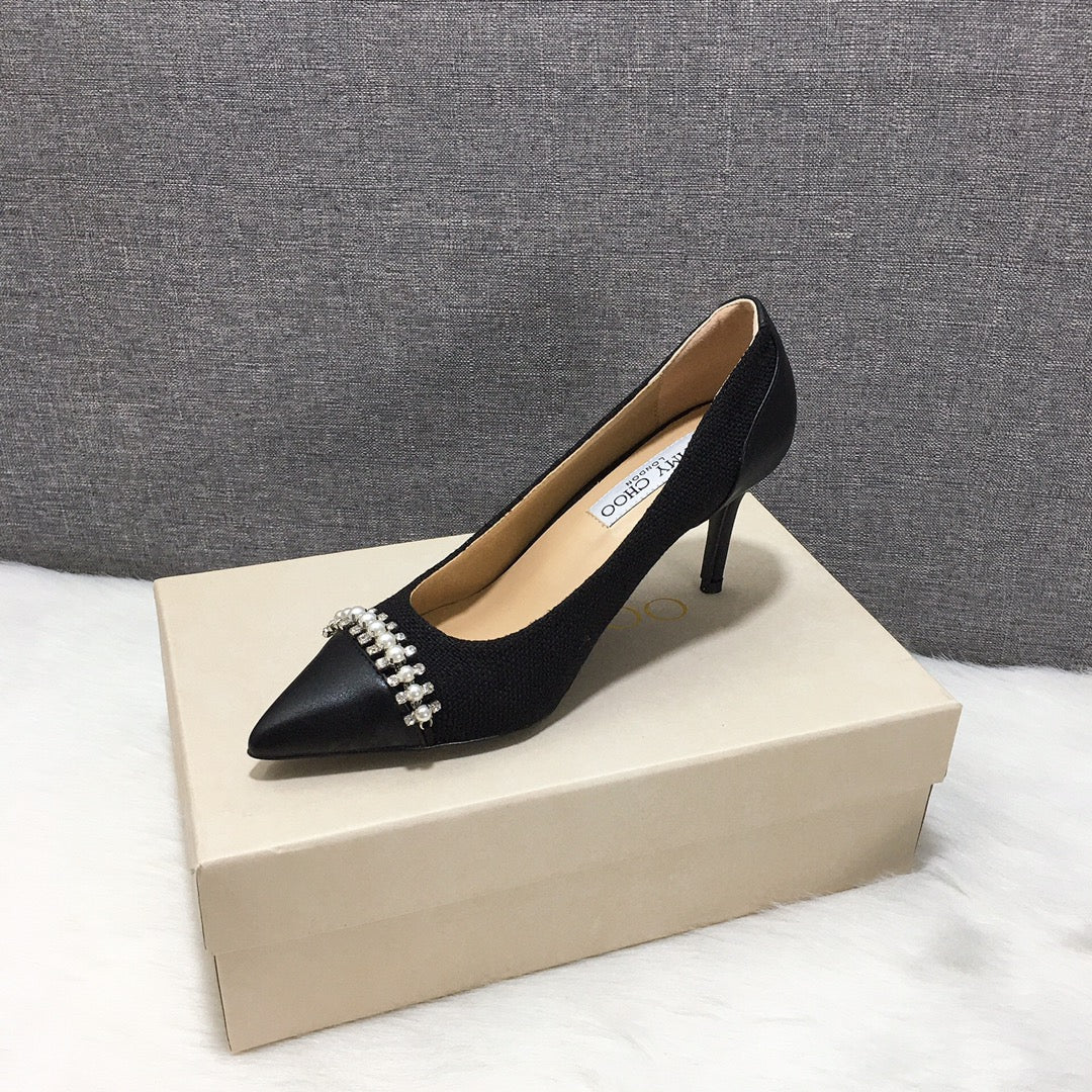 Jimmy Cho* new toe box with unique pearl + diamond, multiple colors to choose from