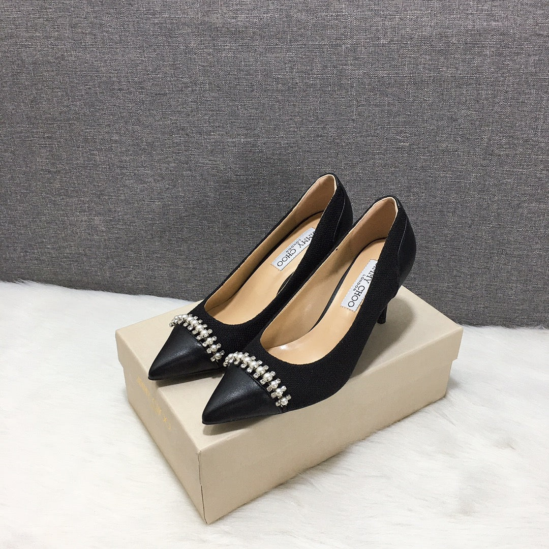 Jimmy Cho* new toe box with unique pearl + diamond, multiple colors to choose from