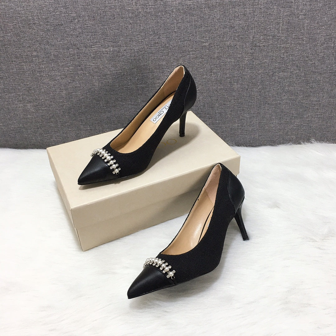 Jimmy Cho* new toe box with unique pearl + diamond, multiple colors to choose from