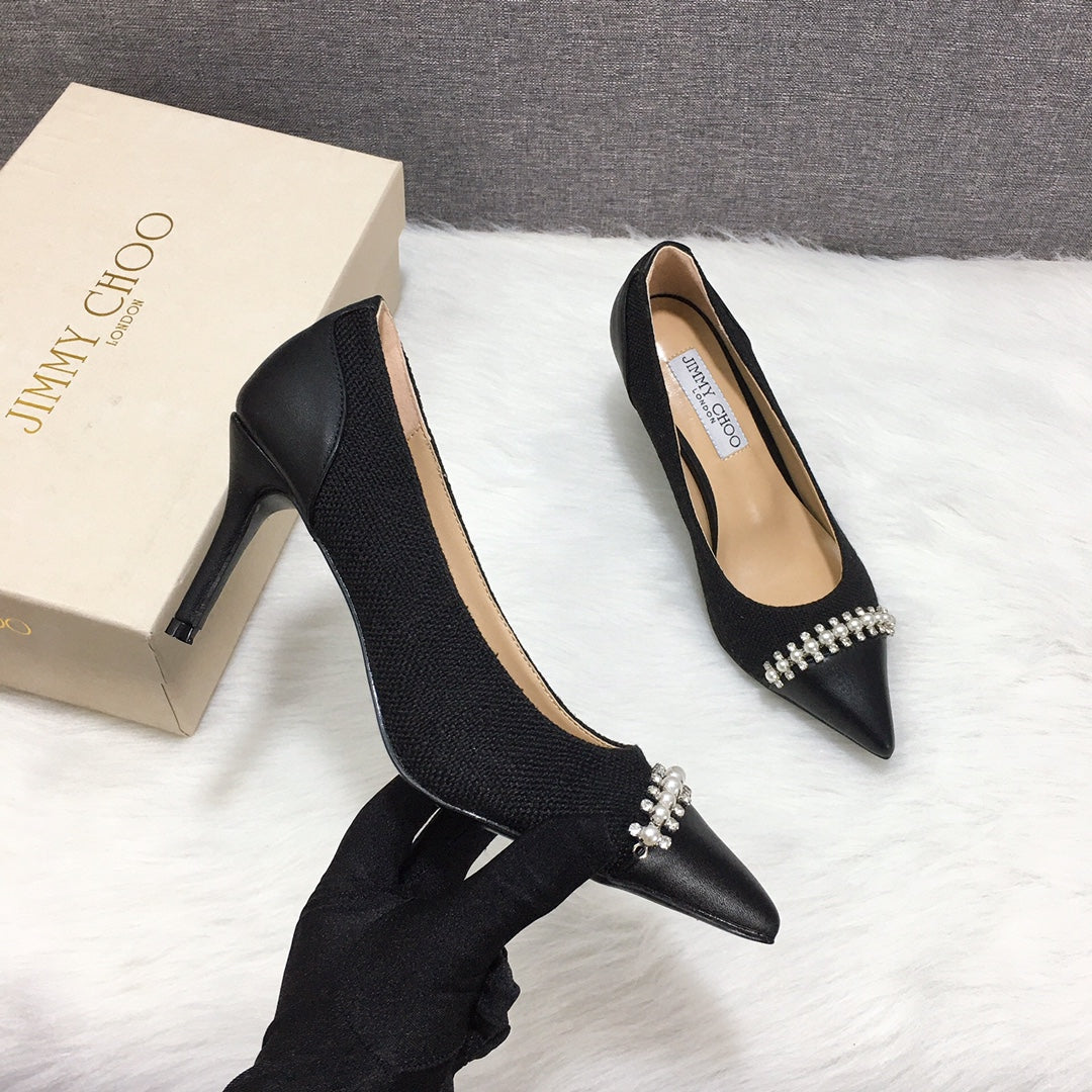 Jimmy Cho* new toe box with unique pearl + diamond, multiple colors to choose from