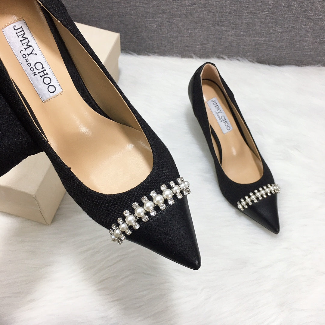 Jimmy Cho* new toe box with unique pearl + diamond, multiple colors to choose from