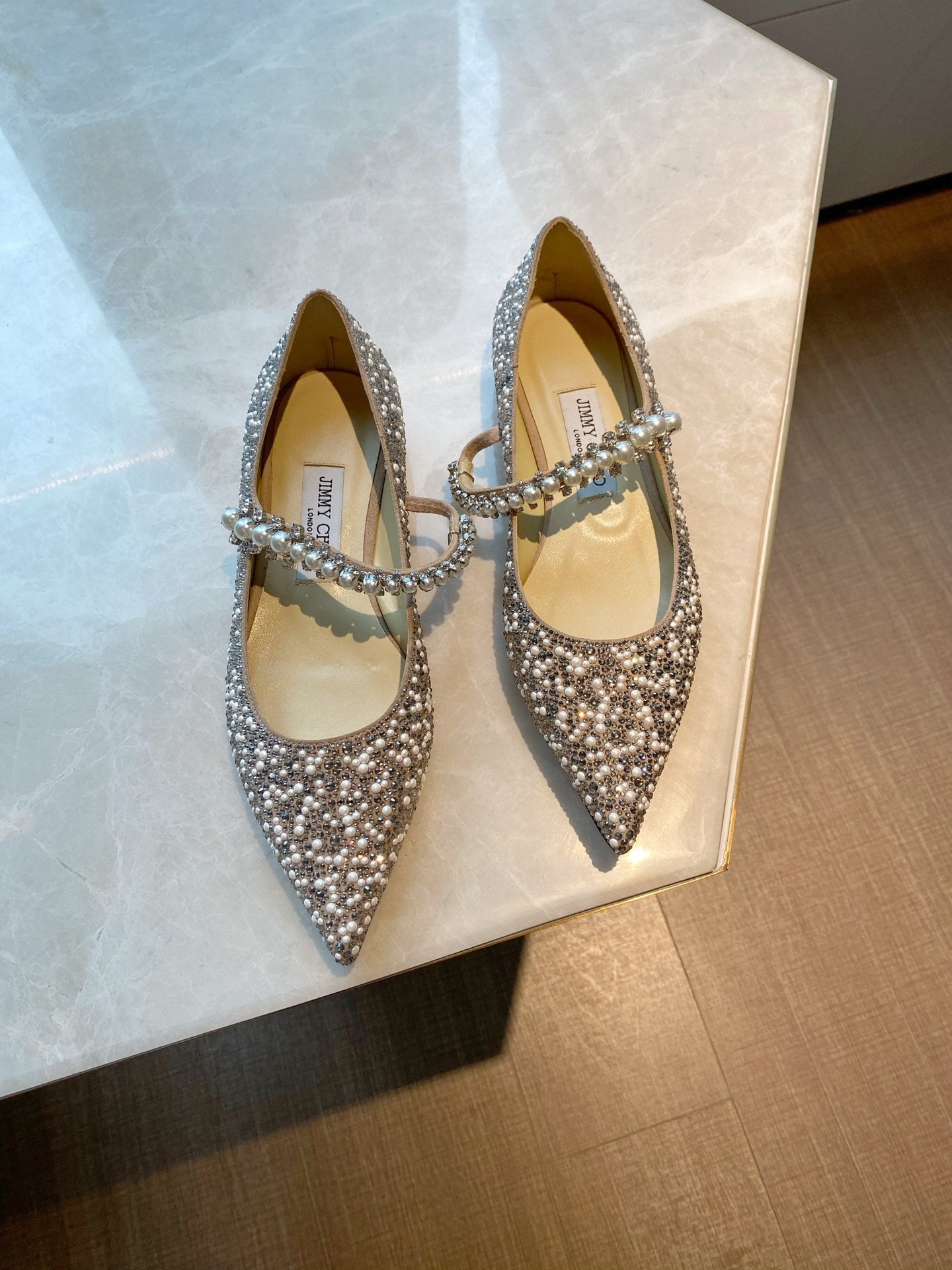 Jimmy Cho* new pearl crystal shoes