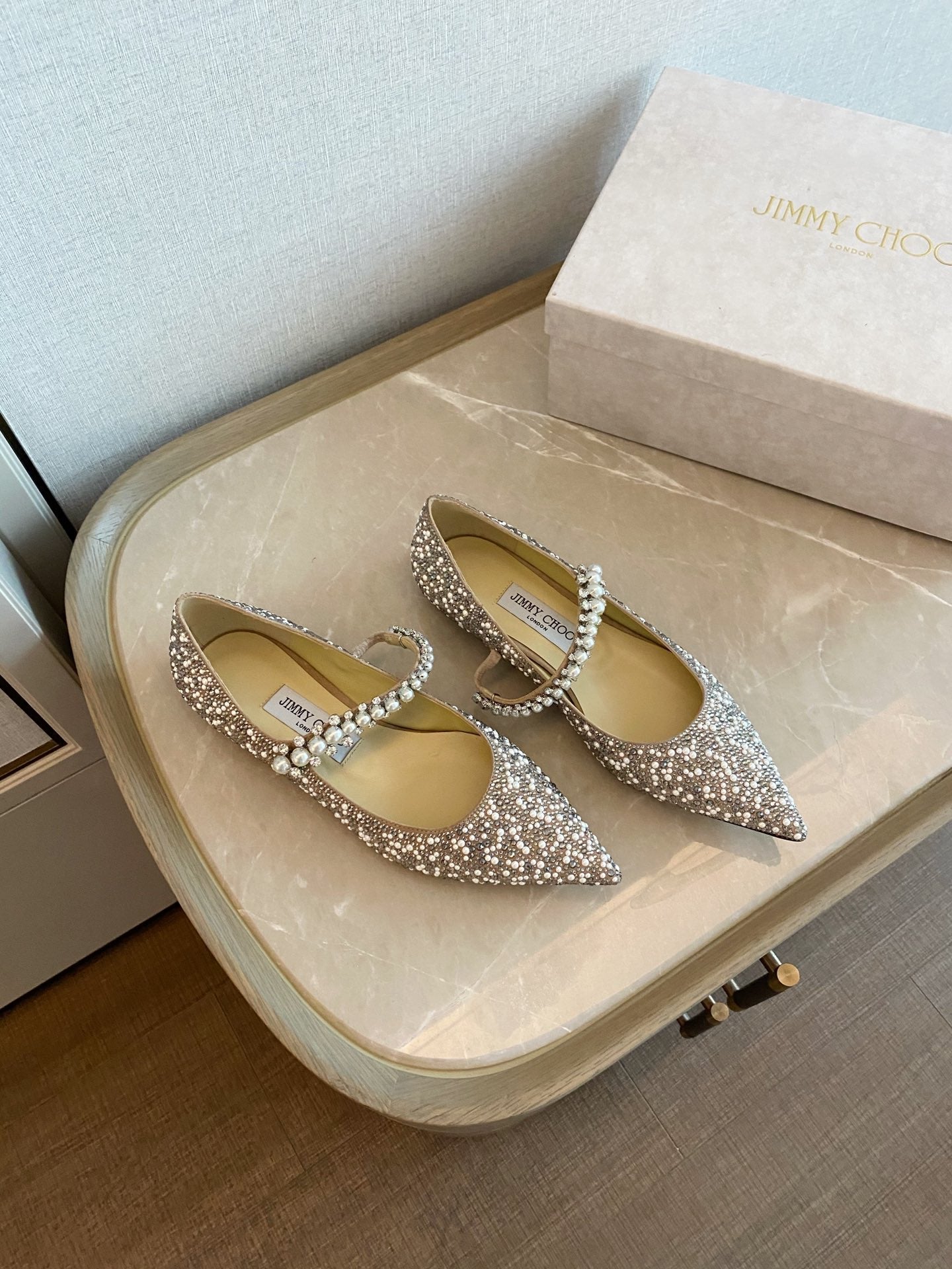 Jimmy Cho* new pearl crystal shoes