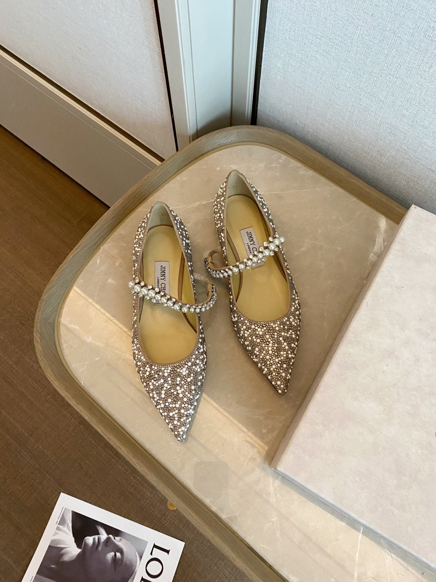 Jimmy Cho* new pearl crystal shoes