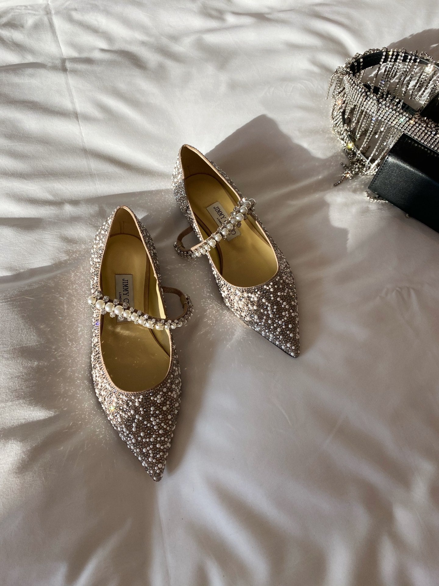 Jimmy Cho* new pearl crystal shoes