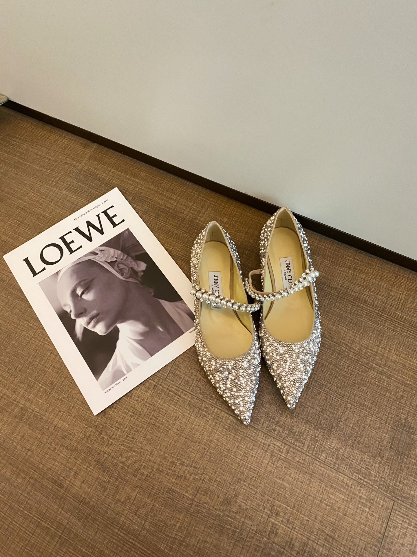 Jimmy Cho* new pearl crystal shoes