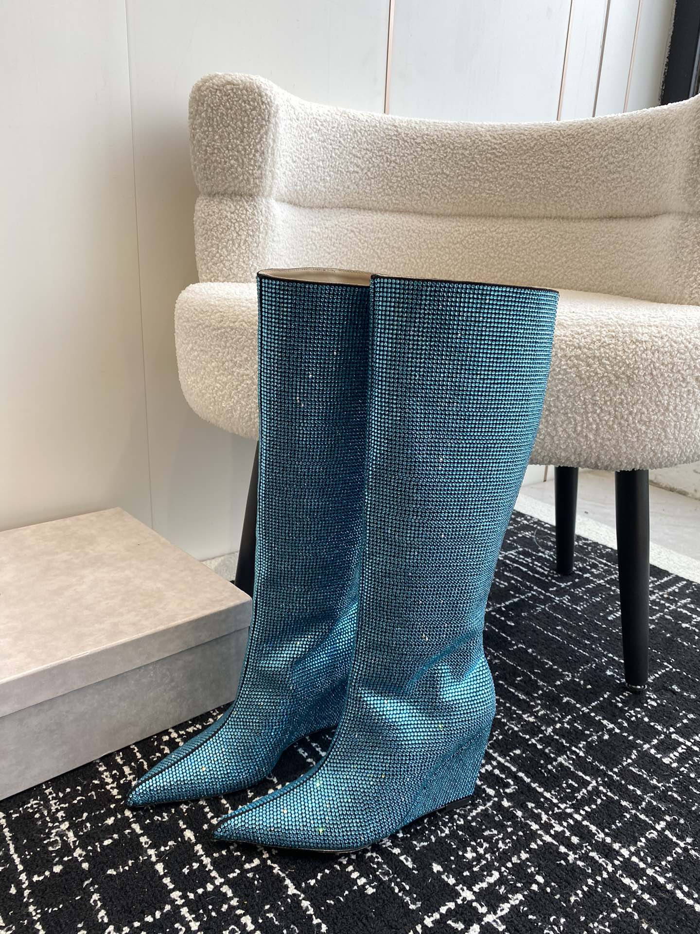 Jimmy Cho* new1: 1 VIP top quality diamond-encrusted boots for autumn and winter