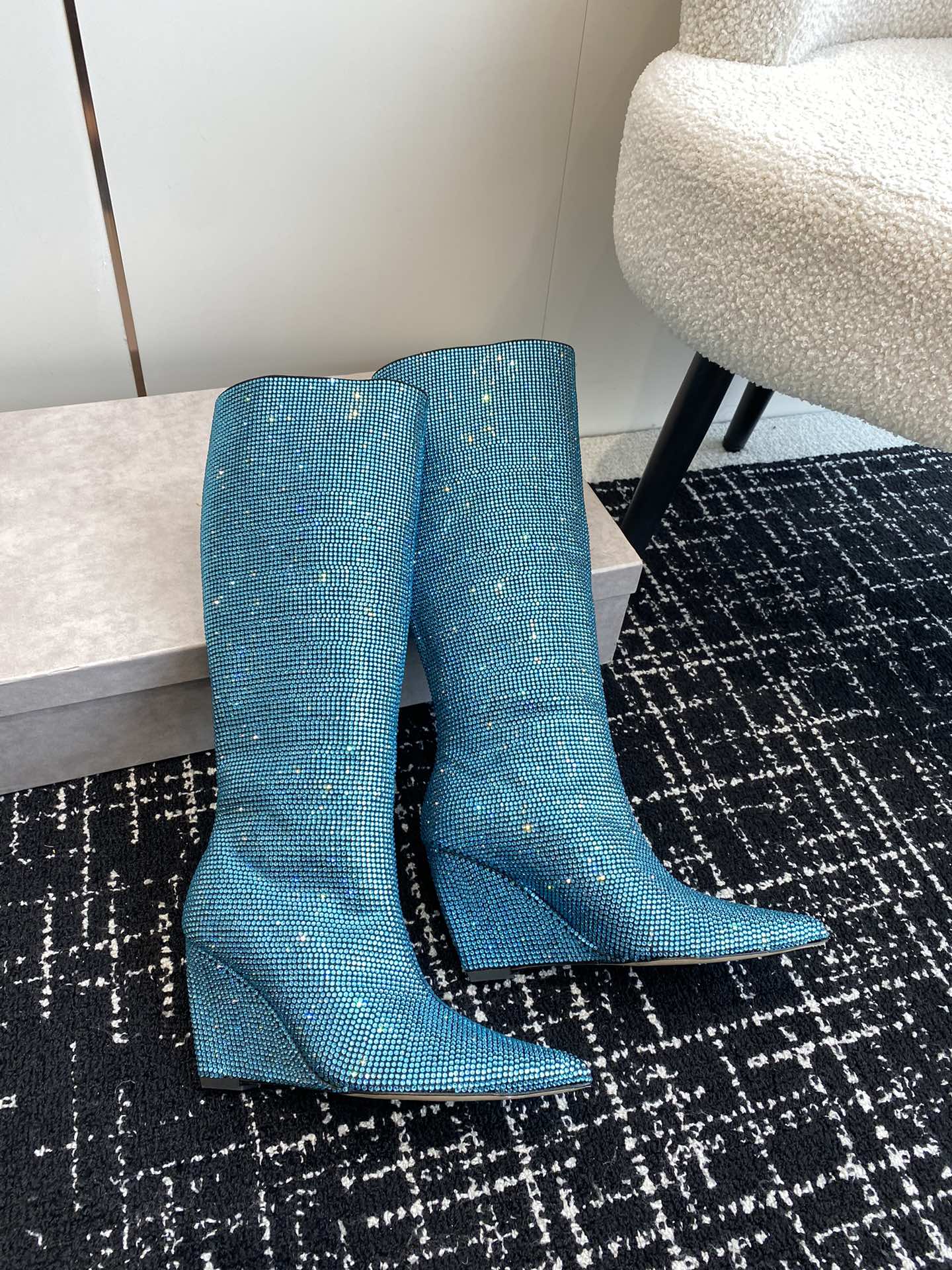 Jimmy Cho* new1: 1 VIP top quality diamond-encrusted boots for autumn and winter