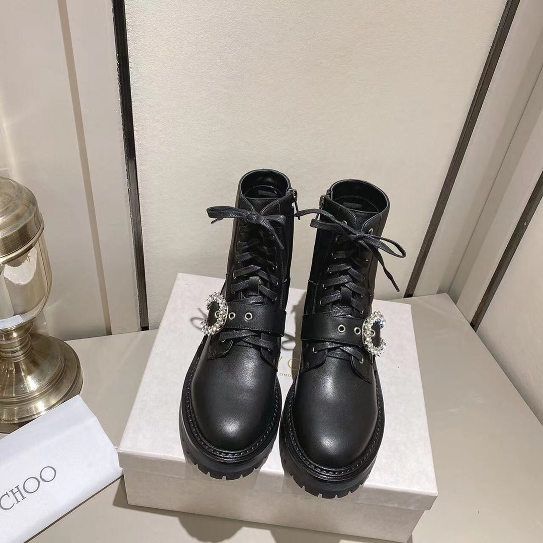 Jimmy Cho* new 1: 1 VIP top quality military boots for autumn and winter