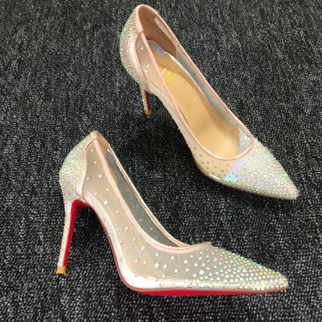 Christian Louboutin* new women's high heels rhinestone pointed toe