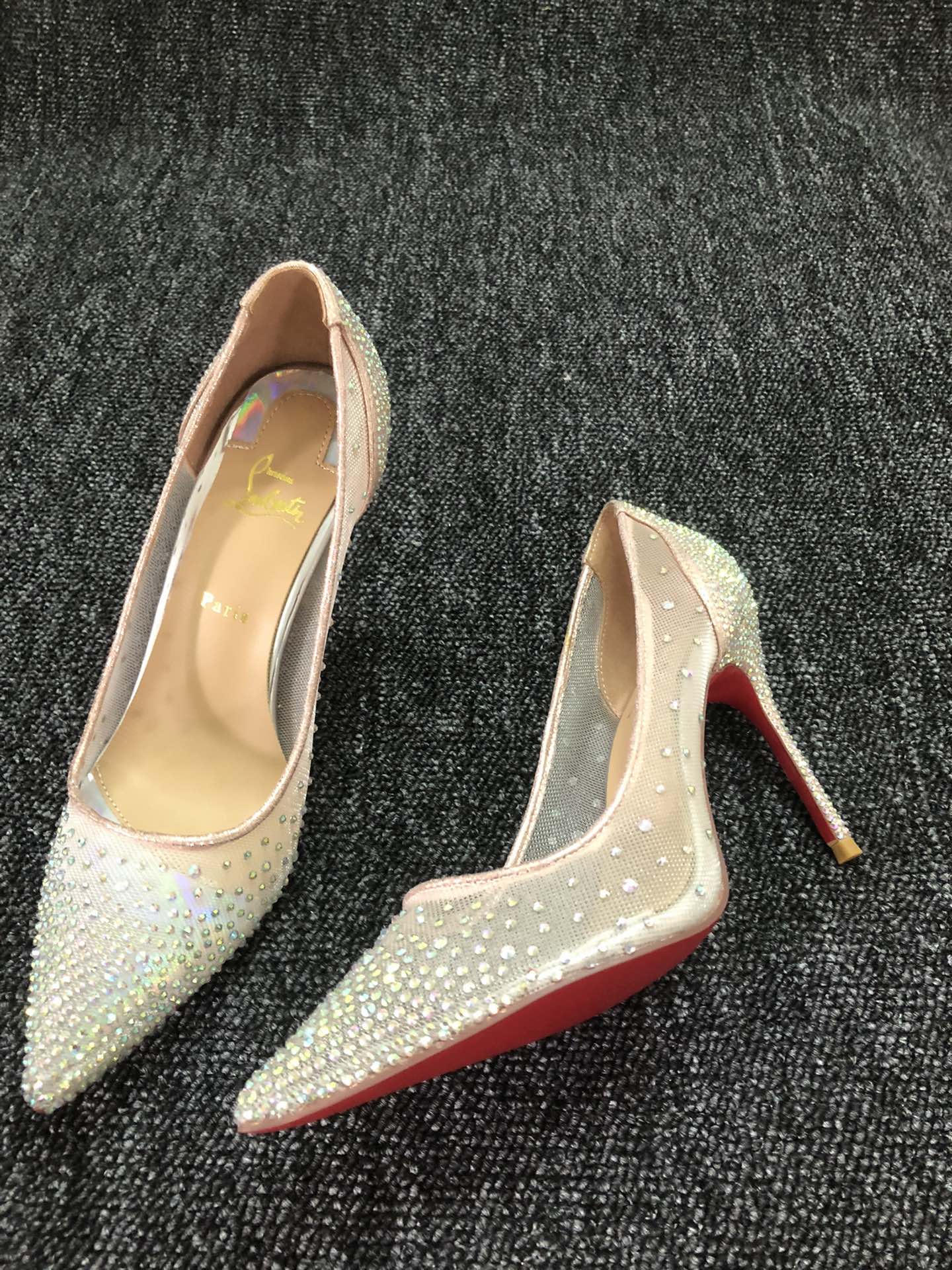 Christian Louboutin* new women's high heels rhinestone pointed toe