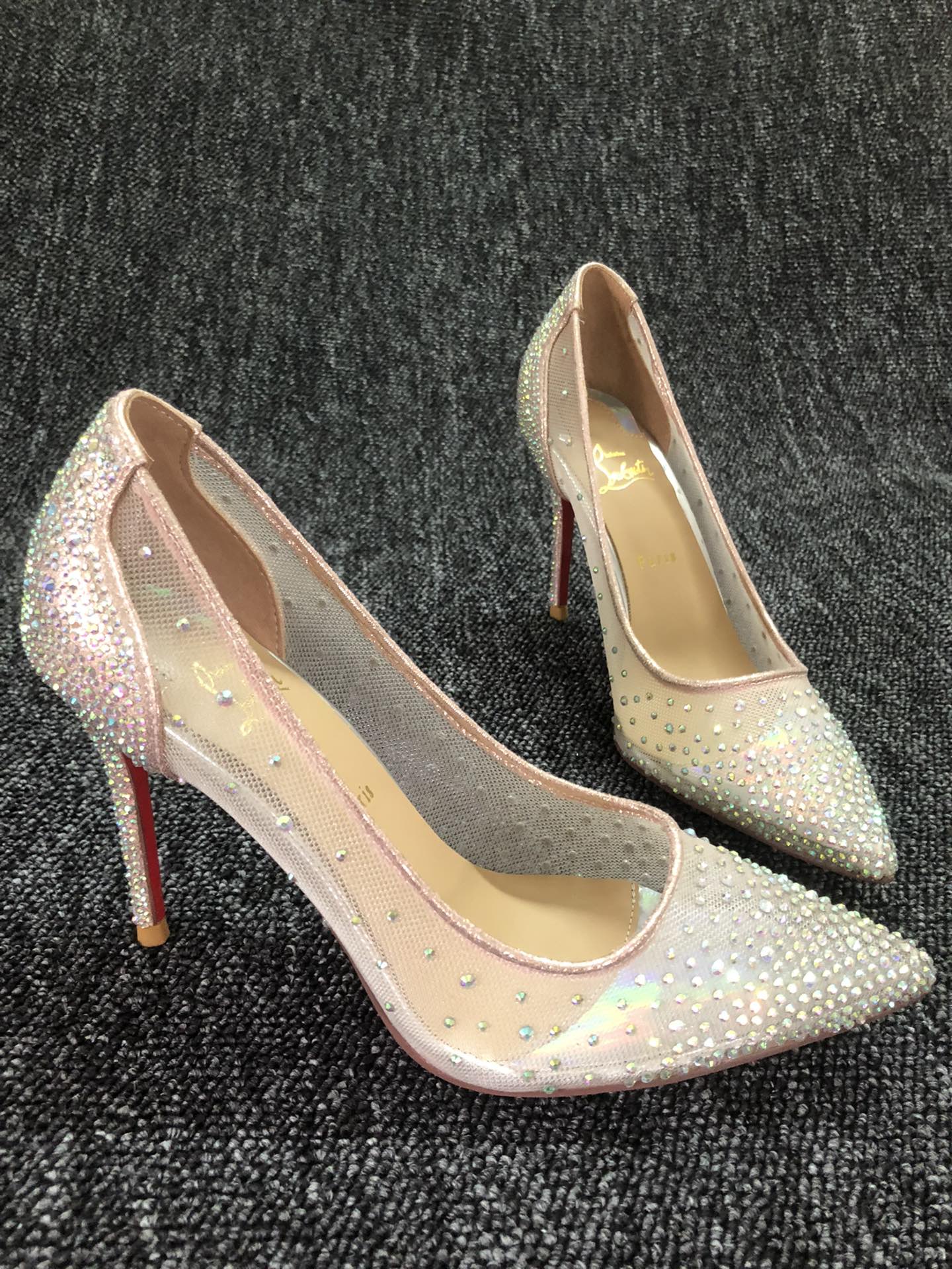 Christian Louboutin* new women's high heels rhinestone pointed toe