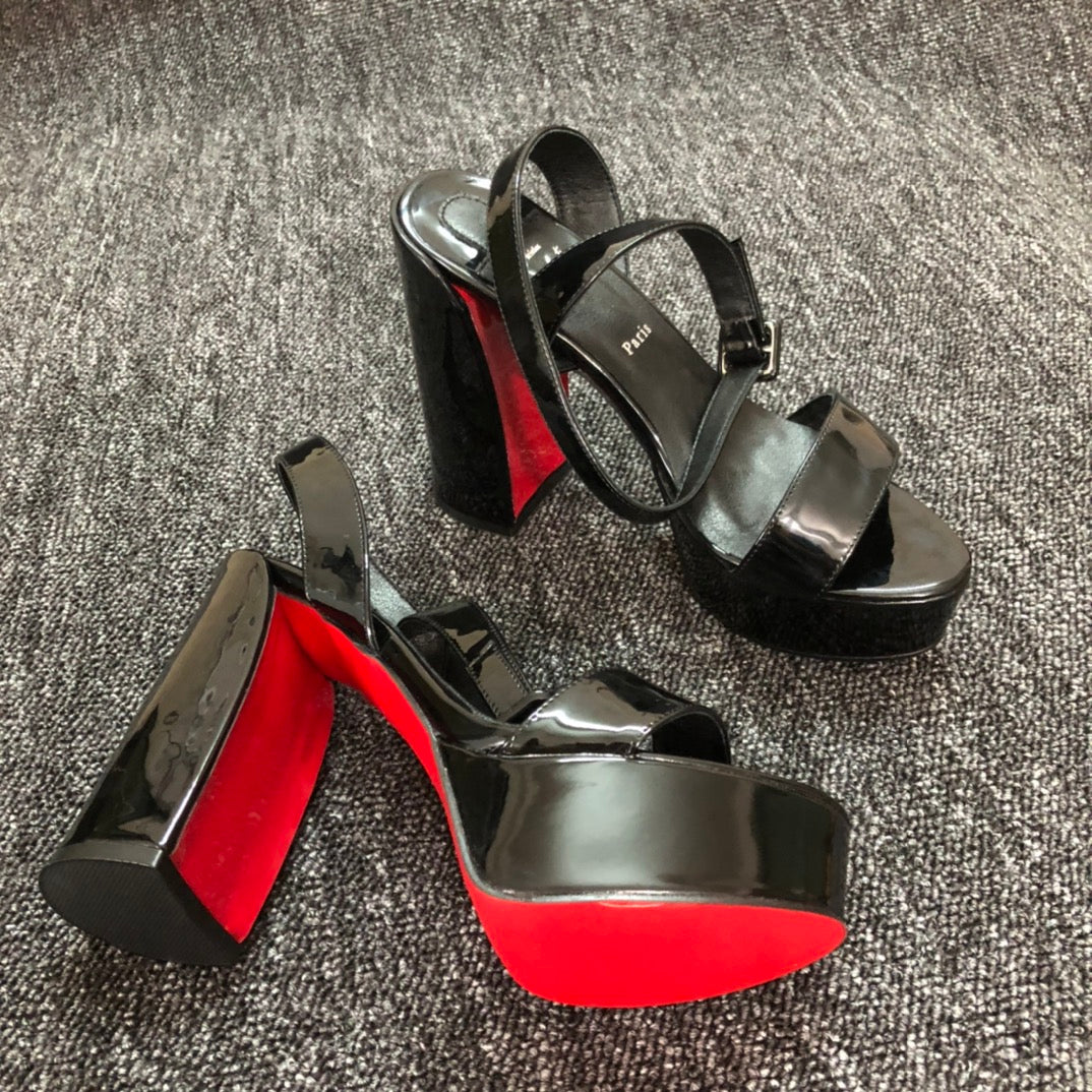 Christian Louboutin* new block heel sandals