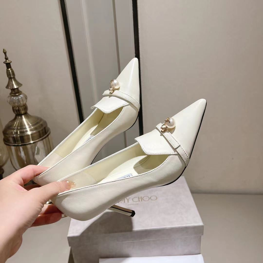 JIMMY CHO* new 1: 1 VIP pearl high quality high heels
