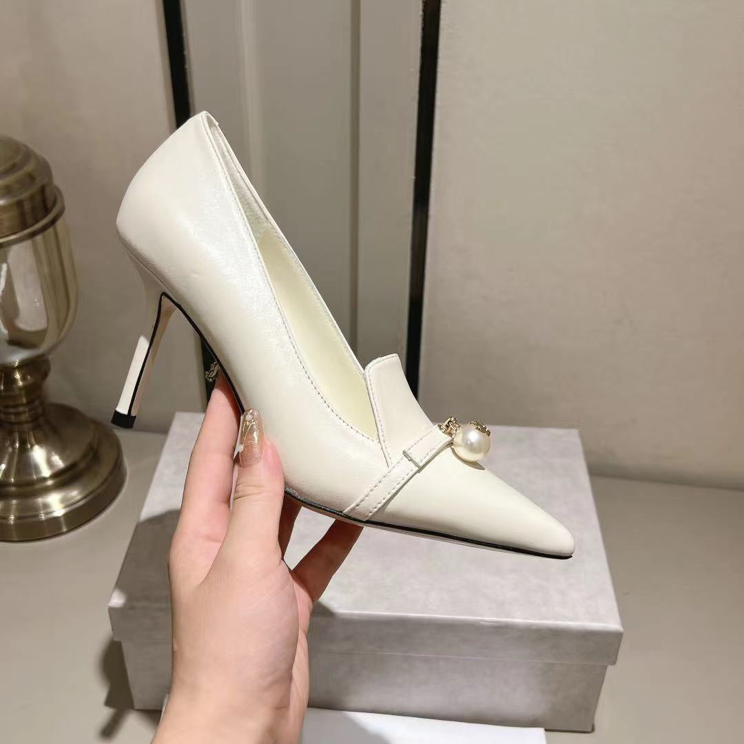 JIMMY CHO* new 1: 1 VIP pearl high quality high heels