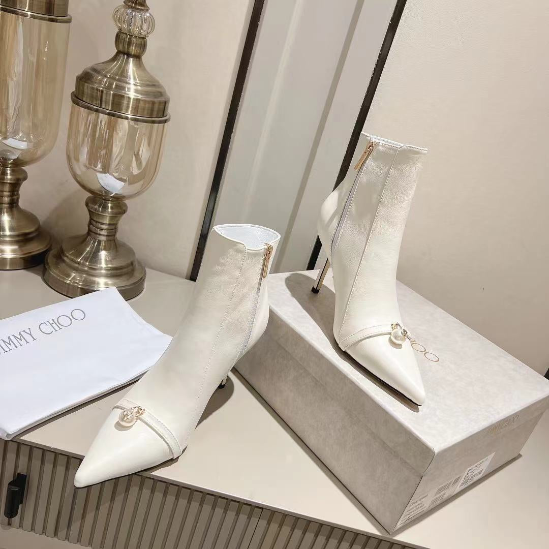 JIMMY CHO* new 1: 1 VIP pearl high quality short boots