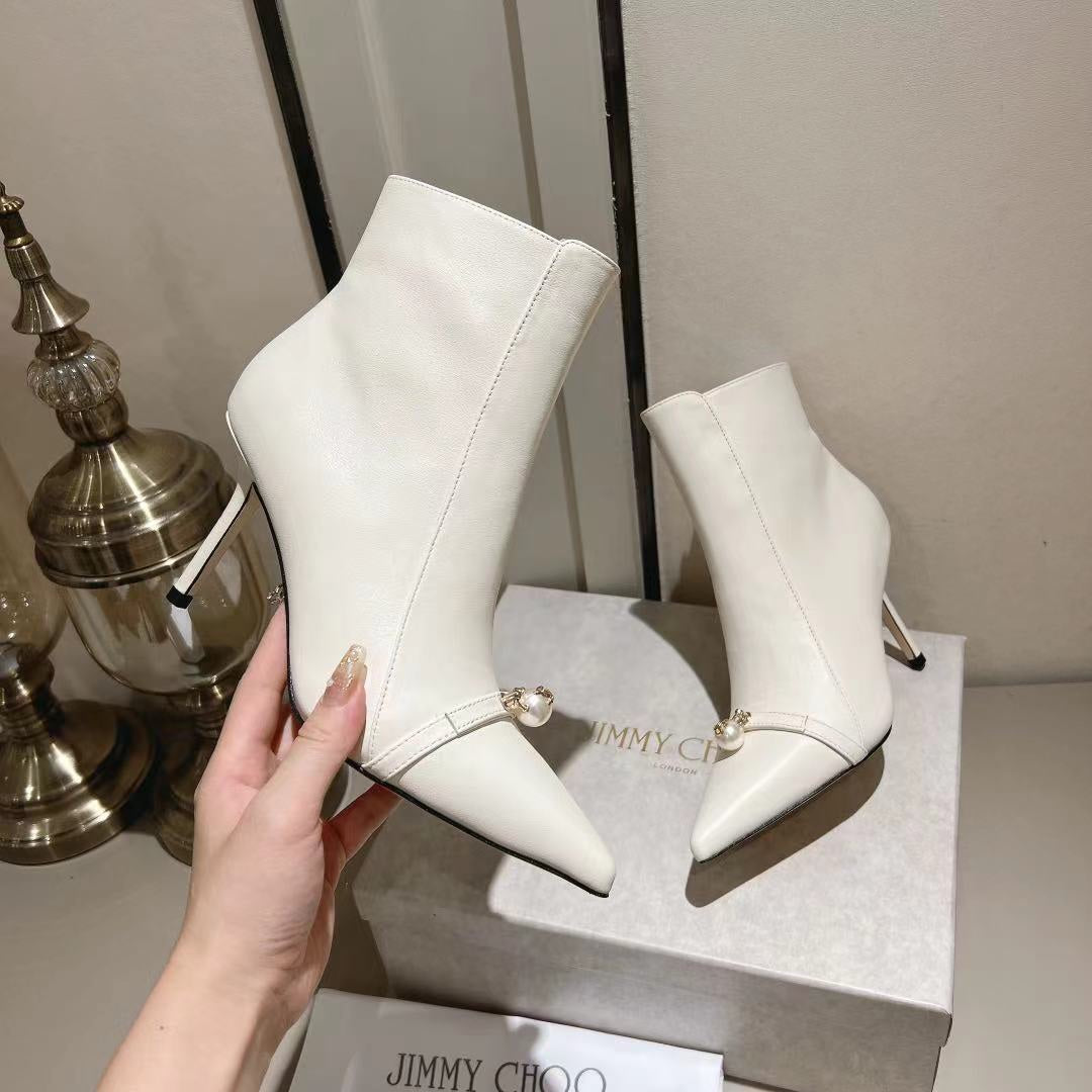 JIMMY CHO* new 1: 1 VIP pearl high quality short boots