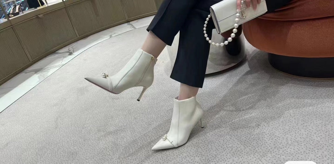 JIMMY CHO* new 1: 1 VIP pearl high quality short boots