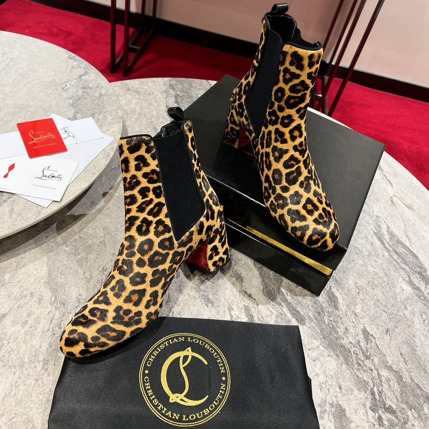Christi* Loubout* 1:1 VIP  Top quality new leopard print boots