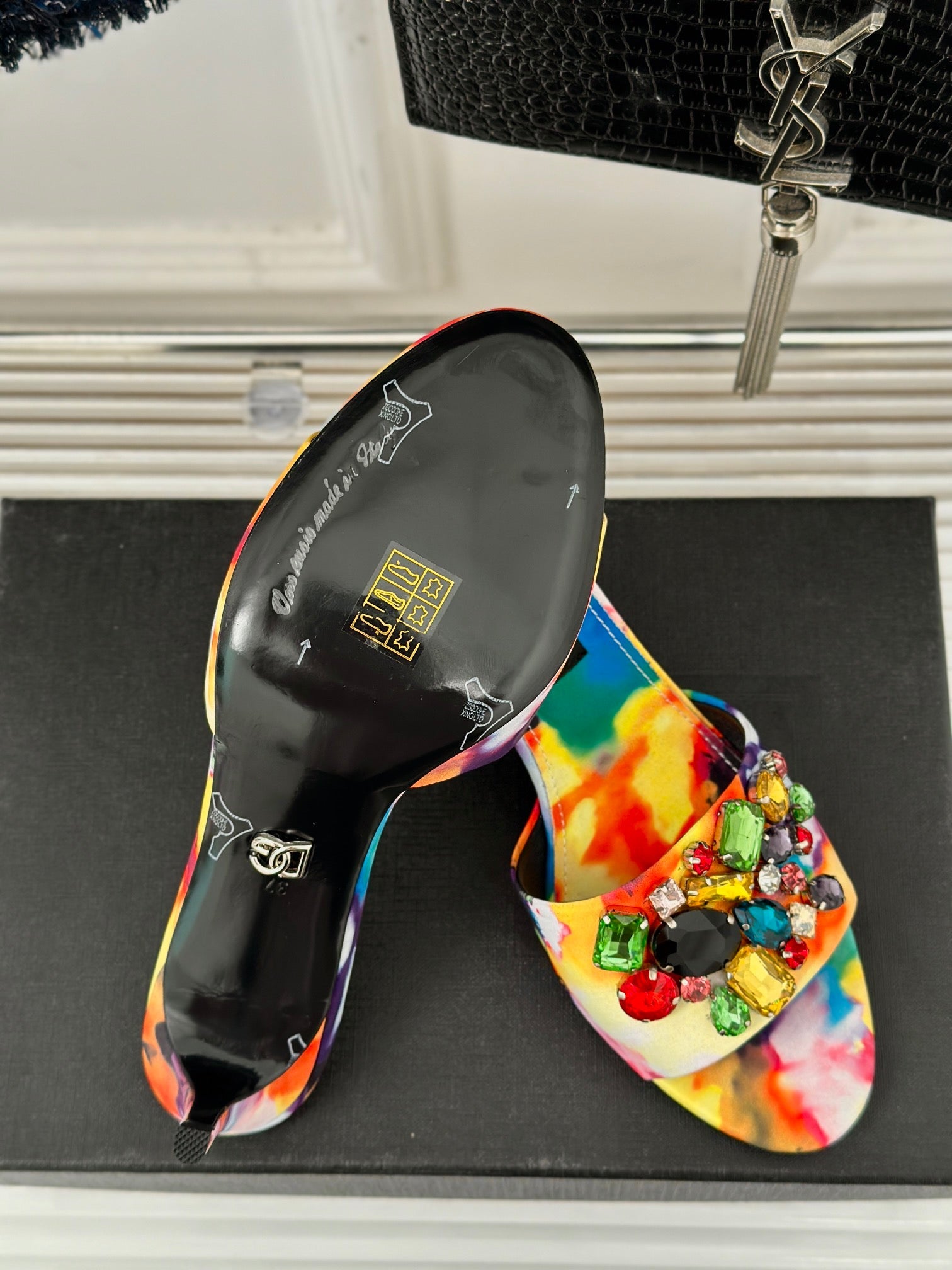 Classic hot-selling spring and summer new rhinestone high-heeled slippers DG  VIP 1：1