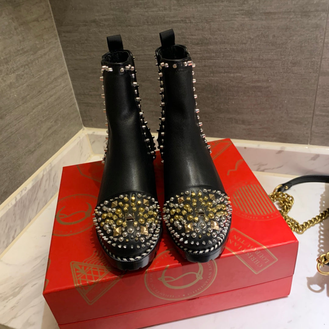 Christi** Loubout** new heavy-duty Martin boots new catwalk style VIP1:1