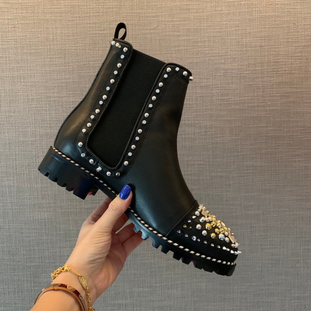 Christi** Loubout** new heavy-duty Martin boots new catwalk style VIP1:1