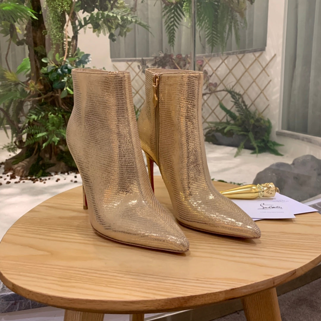 Christi** Loubout** new lizard pattern boots VIP1:1