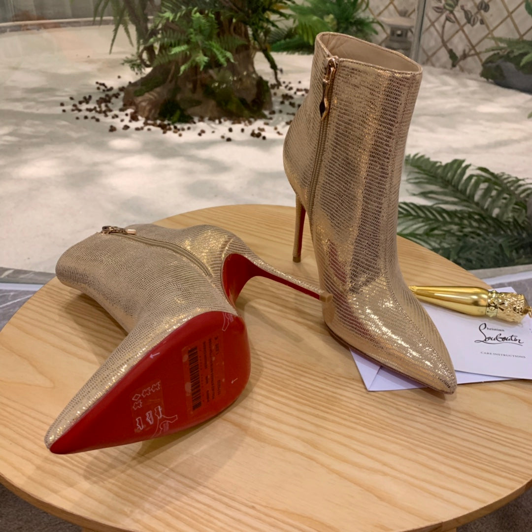 Christi** Loubout** new lizard pattern boots VIP1:1