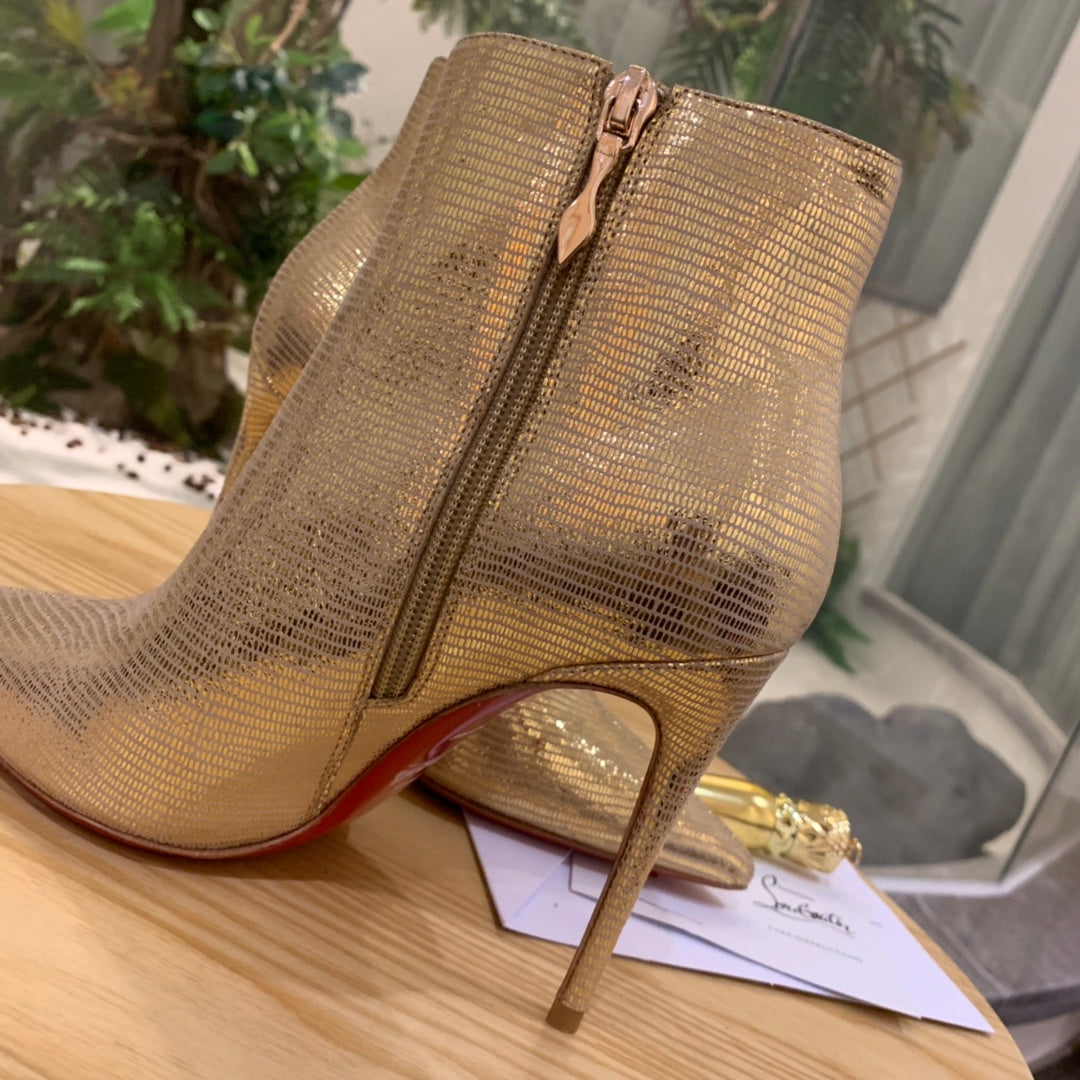 Christi** Loubout** new lizard pattern boots VIP1:1