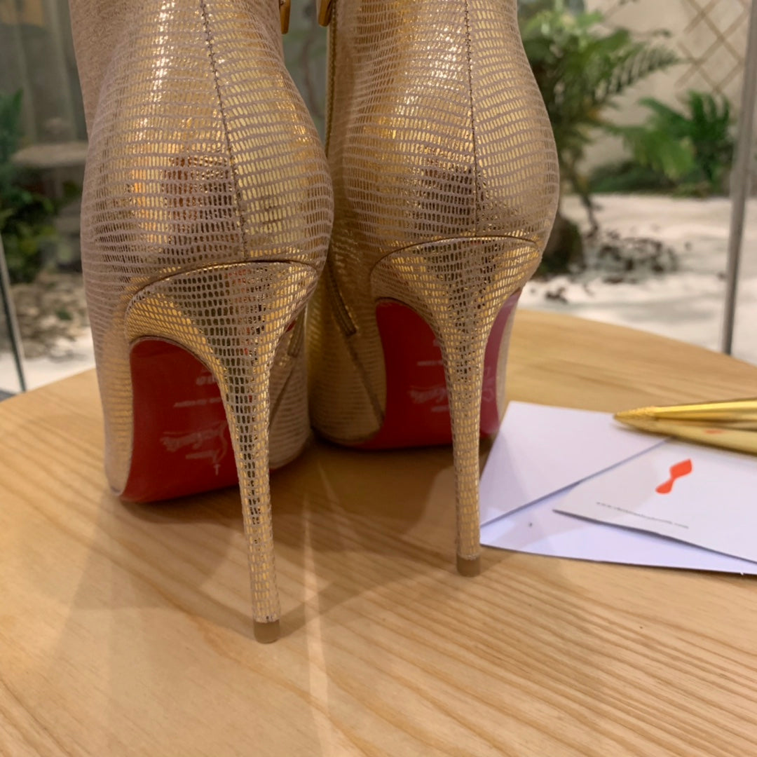 Christi** Loubout** new lizard pattern boots VIP1:1