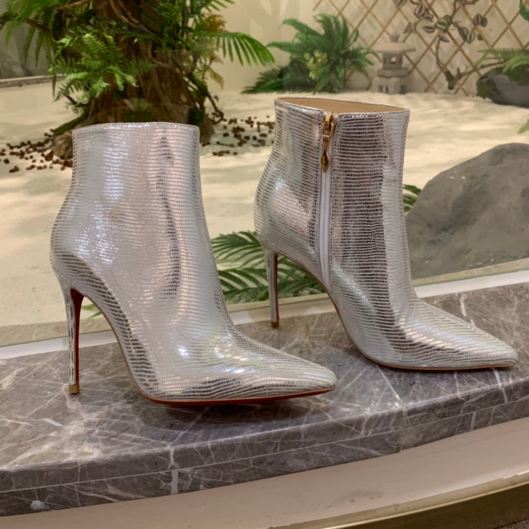 Christi** Loubout** new lizard pattern boots VIP1:1