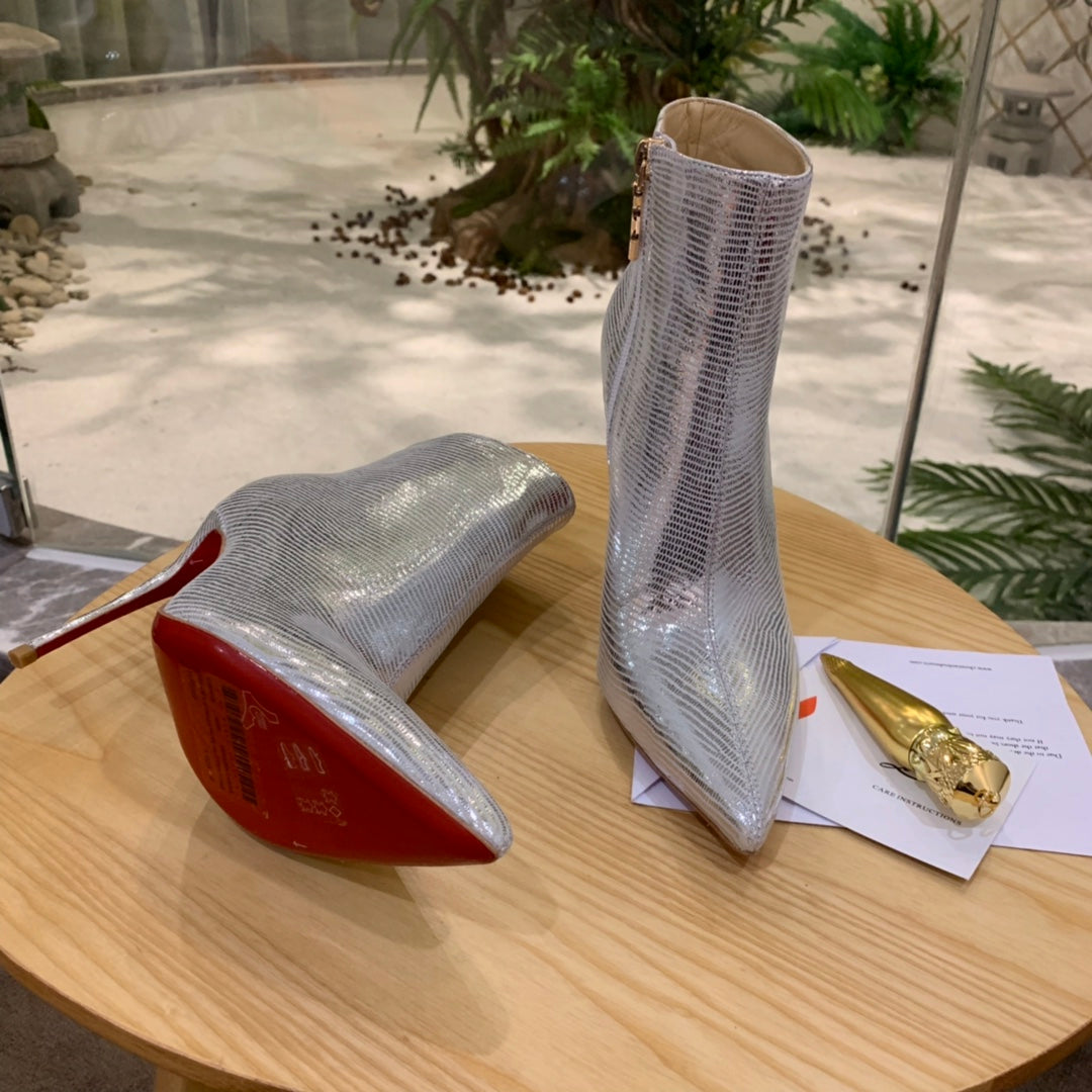 Christi** Loubout** new lizard pattern boots VIP1:1