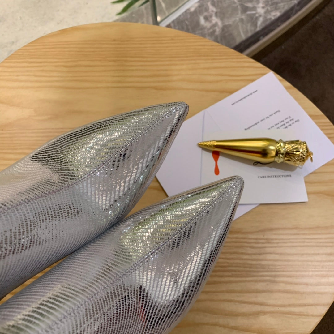 Christi** Loubout** new lizard pattern boots VIP1:1