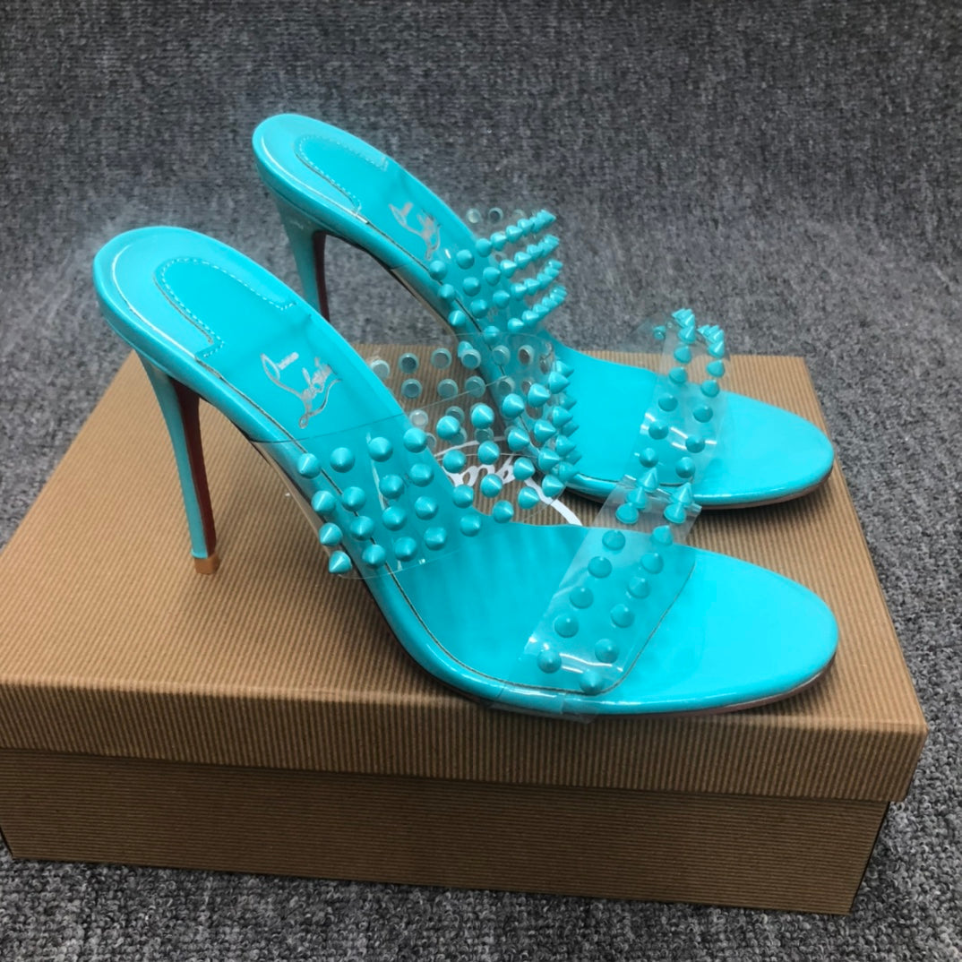 Christia** Loubout** new high-heeled sandals with rivets