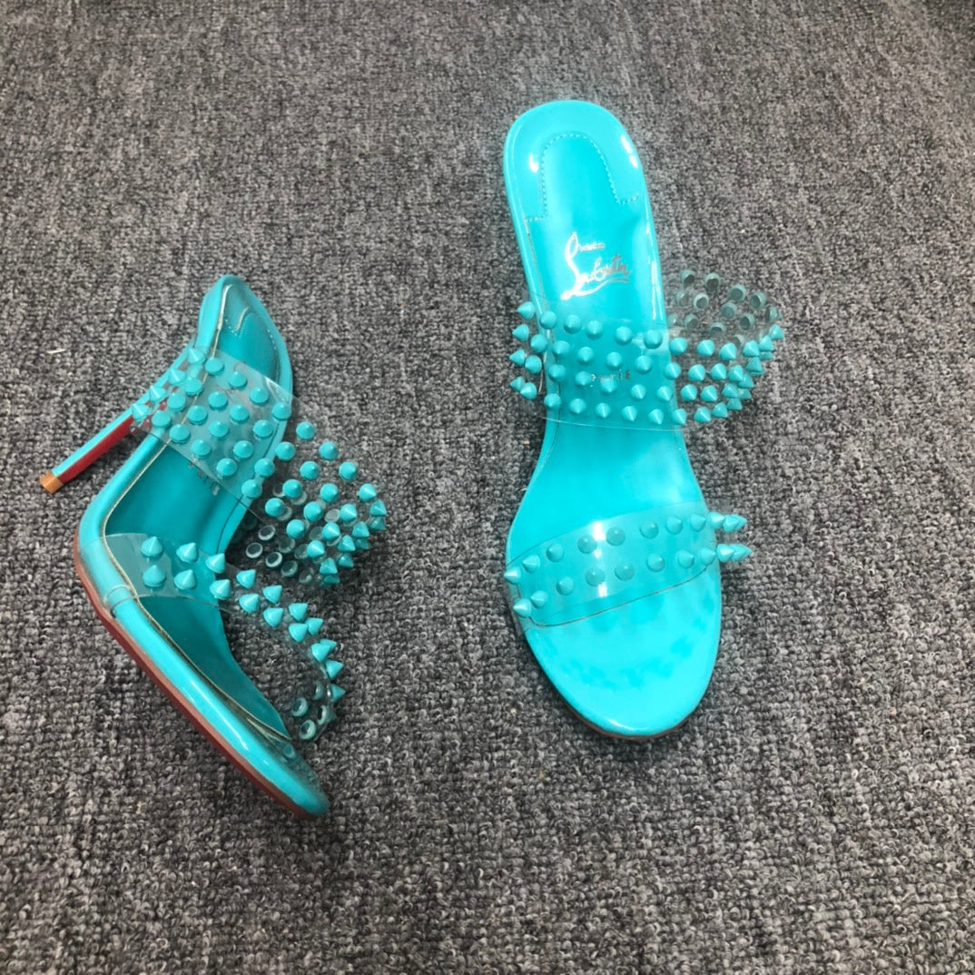 Christia** Loubout** new high-heeled sandals with rivets