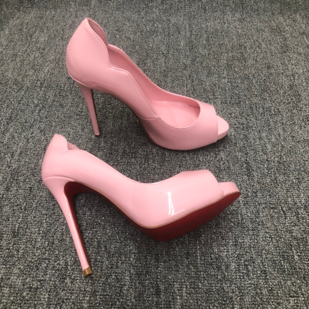 Christia** Loubout** new pink high heels