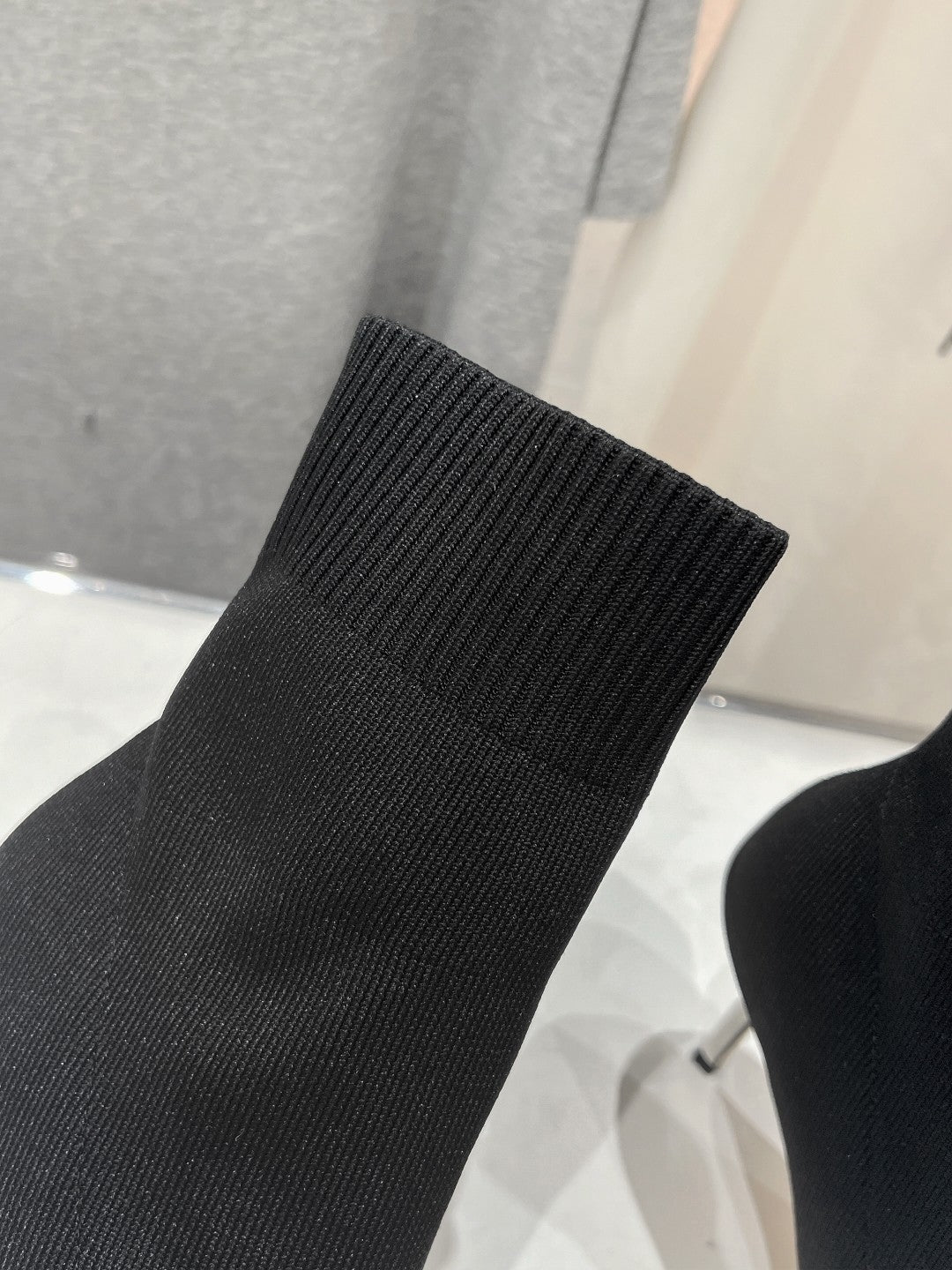 JIMMY CH** VIP1:1Early Autumn new simple pointed elastic high heel boots short boots