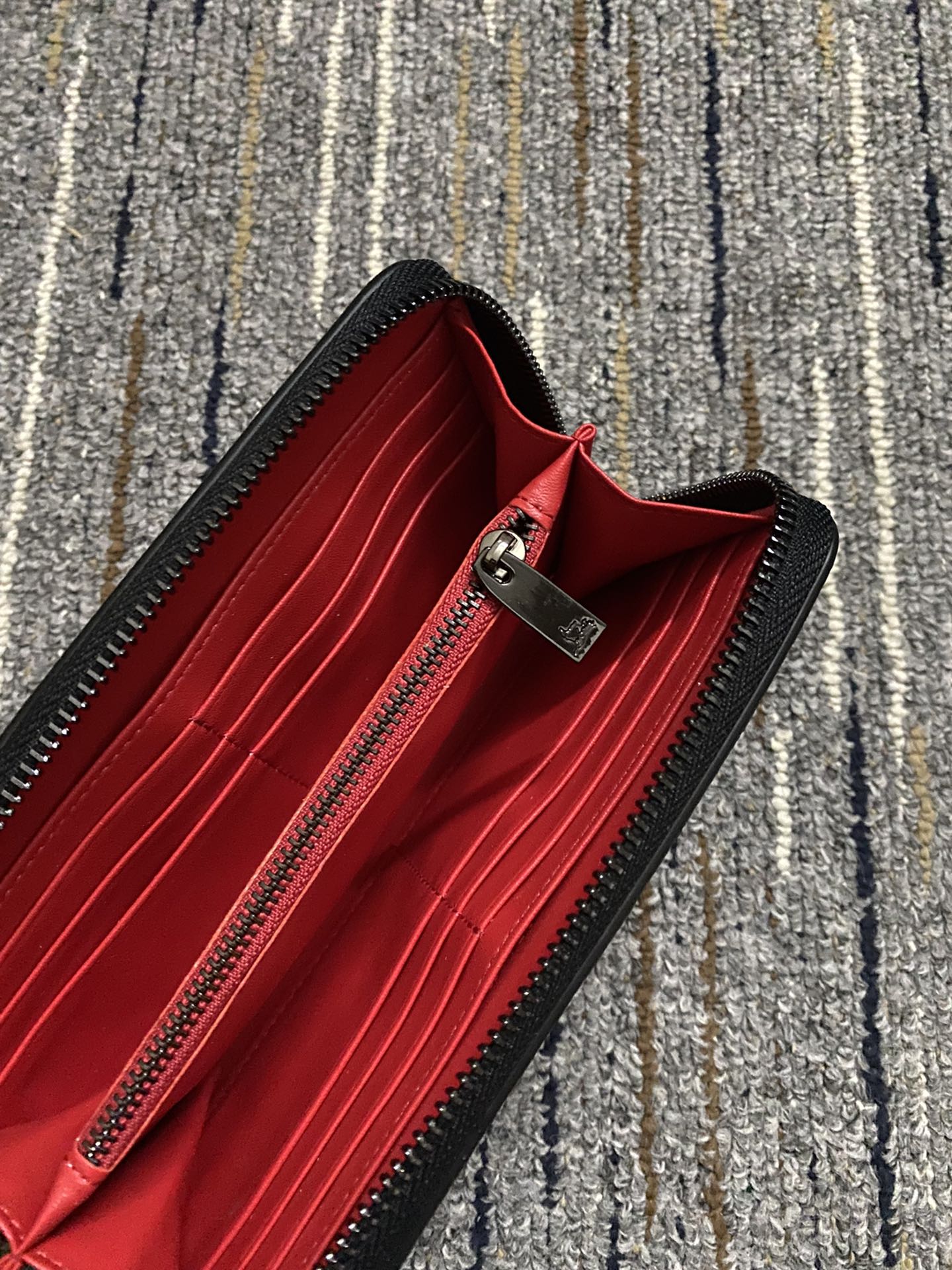 Christi** Loubout** Black Zip Around Wallet