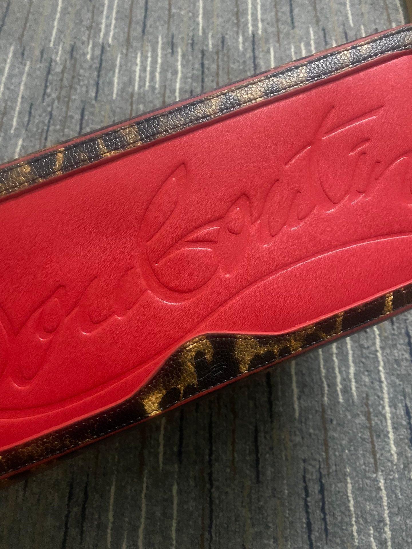 Christi** Loubout** leopard print tote