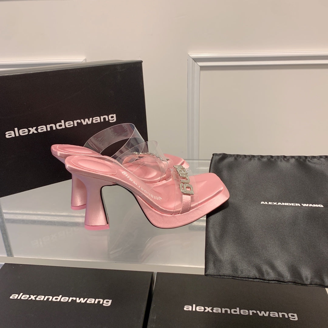 Alexander · ** square head rhinestone high heels