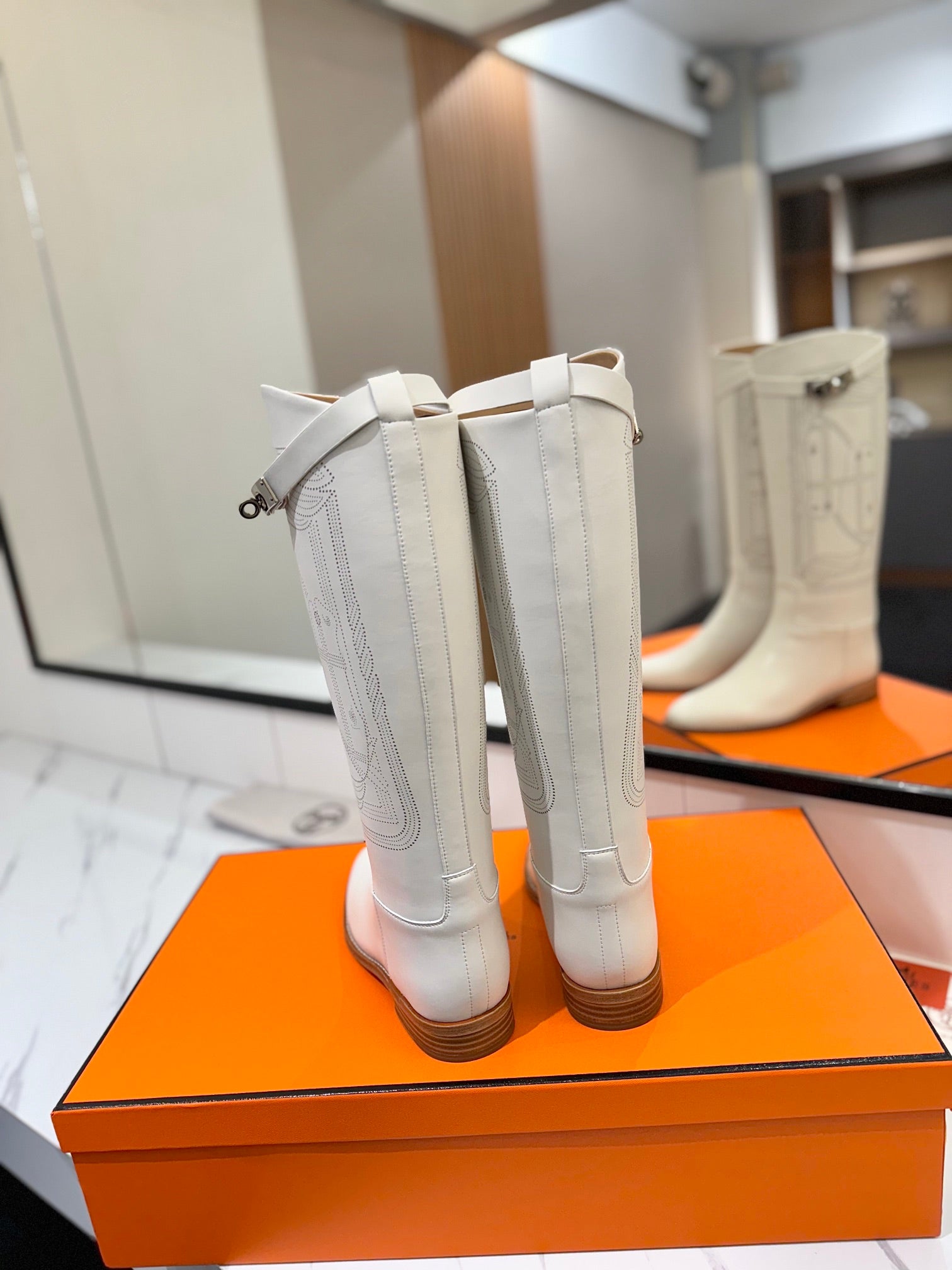 Herme* high-end hot girl kelly jumping knight boots top quality craftsmanship VIP 1:1