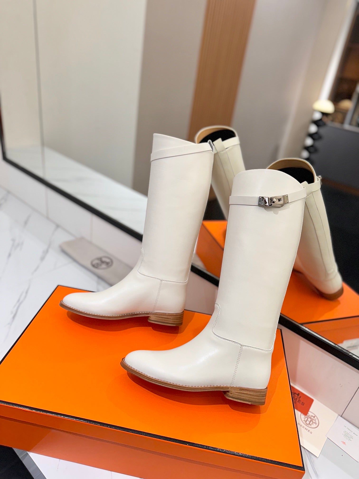 Herme* high-end hot girl kelly jumping knight boots top quality craftsmanship VIP 1:1